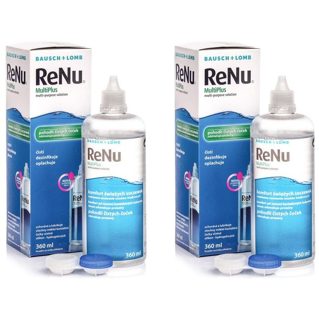 Solutie intretinere lentile de contact Renu Multi-Purpose 2 x 360 ml + suport lentile cadou 360 imagine teramed.ro