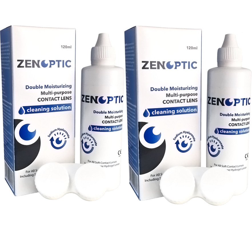 Solutie de curatare si intretinere lentile de contact ZENOPTIC Double Moisturizing 2 x 120 ml 120 imagine noua