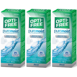 Alcon Solutie intretinere lentile de contact Opti-Free Pure Moist 3 x 300 ml + suport lentile cadou