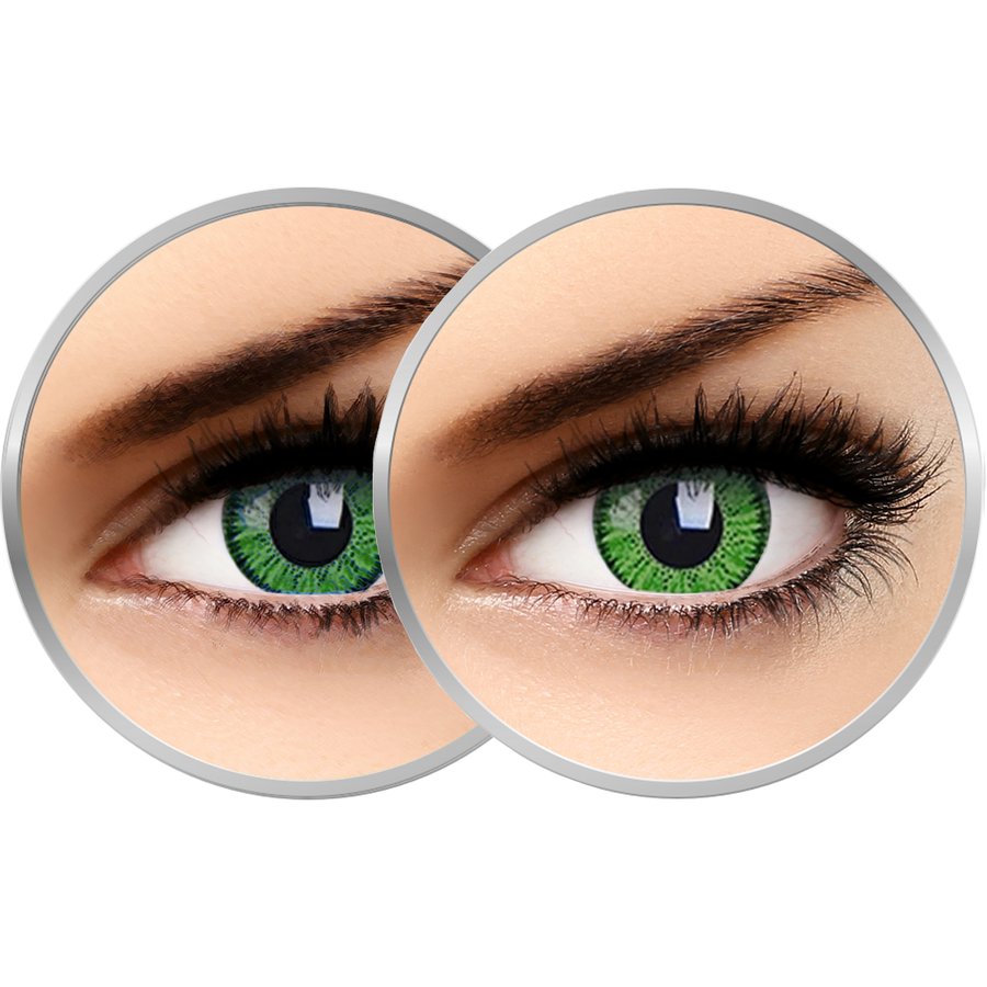 2 x Phantasee Vivid Green – lentile de contact colorate verzi trimestriale – 90 purtari (2 lentile/cutie) colorate imagine noua
