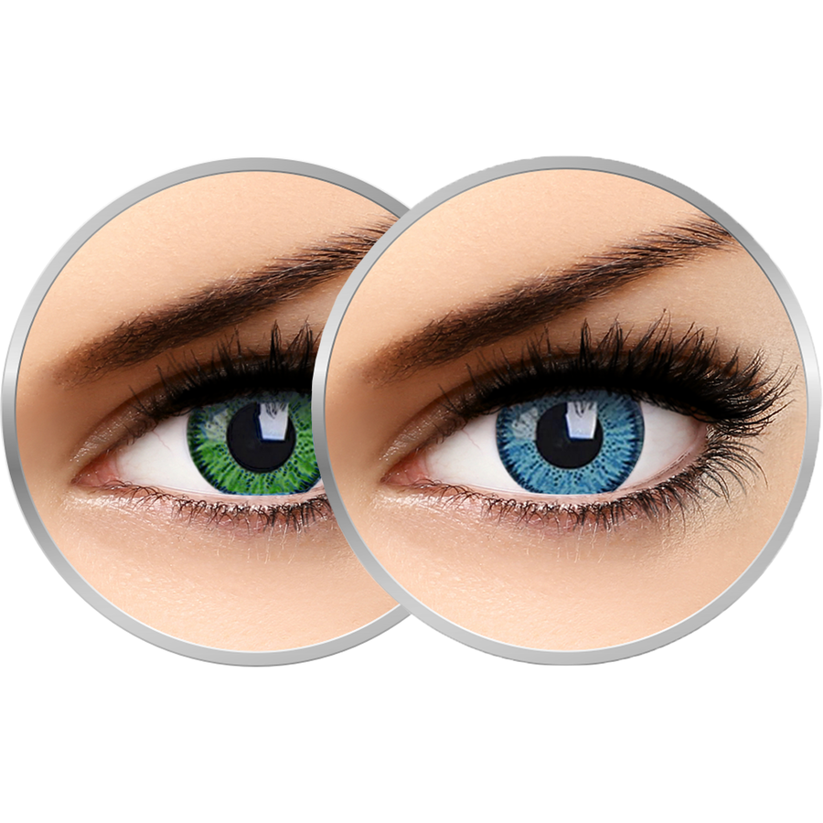 Lentile de contact colorate Vivid Green & Vivid Blue trimestriale – 90 purtari (2 x 2 lentile/cutie) Pret Mic lensa imagine noua