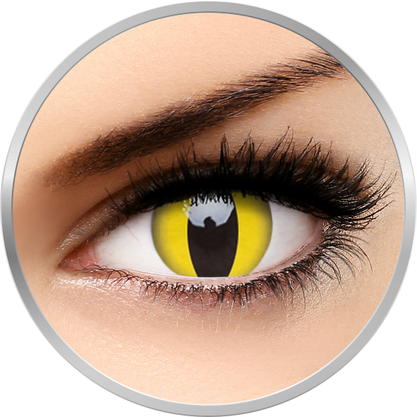 Crazy Cat Eye | lentile de contact colorate galbene anuale - 360 purtari (2 lentile/cutie)