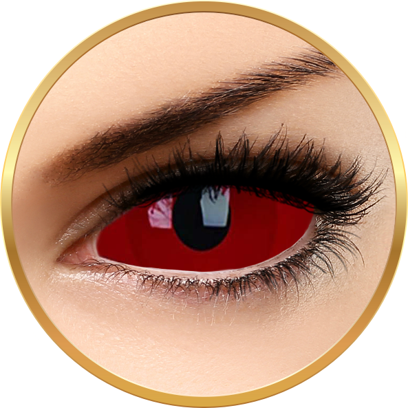Sclera Cyclop – lentile de contact colorate Crazy rosii anuale – 185 purtari (2 lentile/cutie) Pret Mic lensa imagine noua