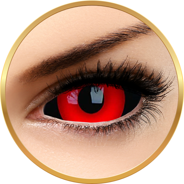 Sclera Gremlin - lentile de contact colorate Crazy rosii anuale - 185 purtari (2 lentile/cutie)