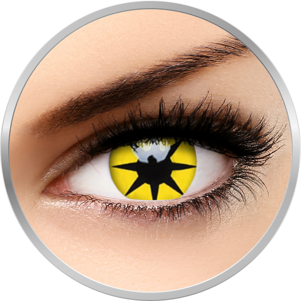 Crazy Yellow Star – lentile de contact colorate galbene anuale – 365 purtari (2 lentile/cutie) 365 imagine 2021