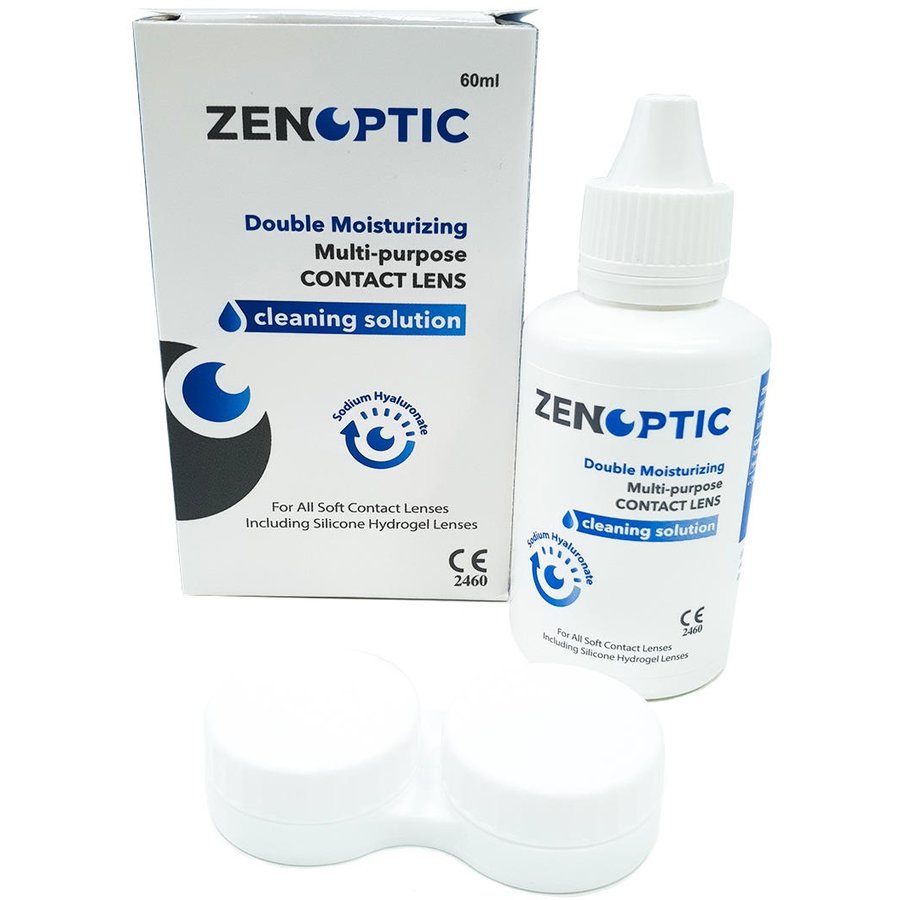 Solutie de curatare si intretinere lentile de contact ZENOPTIC Double Moisturizing 60 ml accesorii imagine noua