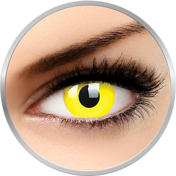 Crazy Glow Yellow – lentile de contact colorate galbene anuale – 365 purtari (2 lentile/cutie) 365 imagine 2022