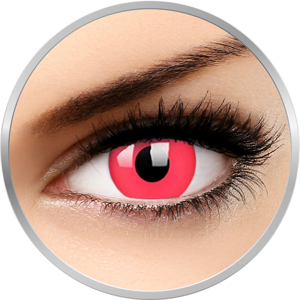 Crazy Glow Red – lentile de contact colorate rosii anuale – 365 purtari (2 lentile/cutie) Lentile contact colorate