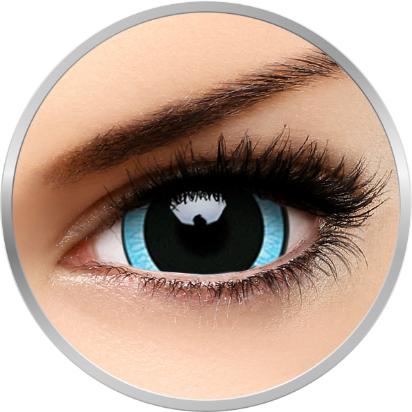 Crazy Nebulos - lentile de contact colorate albastre/negre anuale - 360 purtari (2 lentile/cutie)