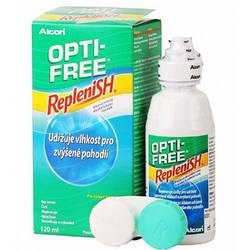Solutie intretinere lentile de contact Opti-Free RepleniSH 120 ml + suport lentile cadou