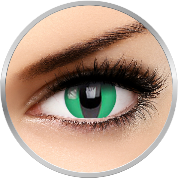 Fancy Lizard Eye – lentile de contact colorate verzi/negre anuale – 365 purtari (2 lentile/cutie) Pret Mic lensa imagine noua