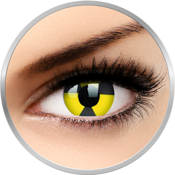 Fancy Radiate – lentile de contact colorate Crazy galbene/negre anuale – 360 purtari (2 lentile/cutie) Pret Mic lensa imagine noua