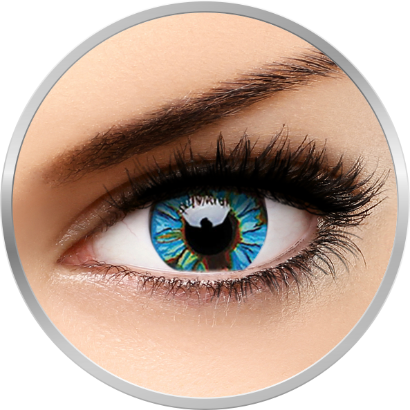 Fancy Blue Streak – lentile de contact colorate Crazy verzi/albastre anuale – 360 purtari (2 lentile/cutie) Pret Mic lensa imagine noua