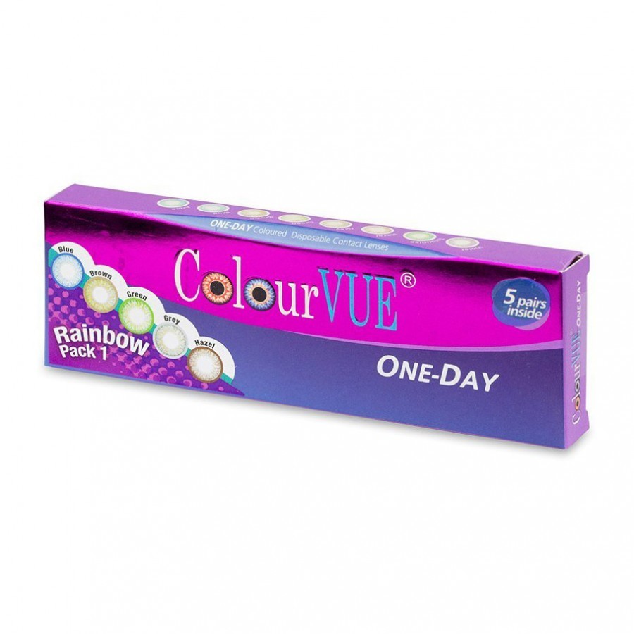 ColourVue Rainbow Pack 1 – lentile de contact colorate multicolore zilnice – 5 purtari (10 lentile/cutie) Lentile contact colorate 2022