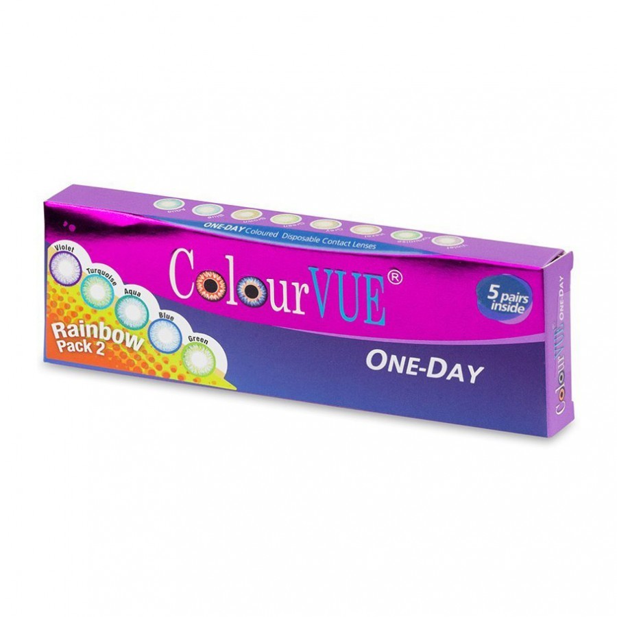 ColourVue Rainbow Pack 2 – lentile de contact colorate multicolore zilnice – 5 purtari (10 lentile/cutie) Lentile contact colorate 2022