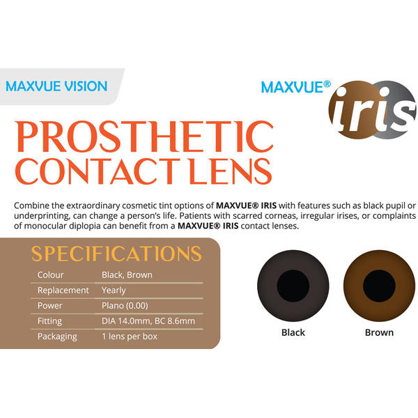 Phantasee Maxvue IRIS Prosthetic negre | protetice anuale 1 lentila / cutie