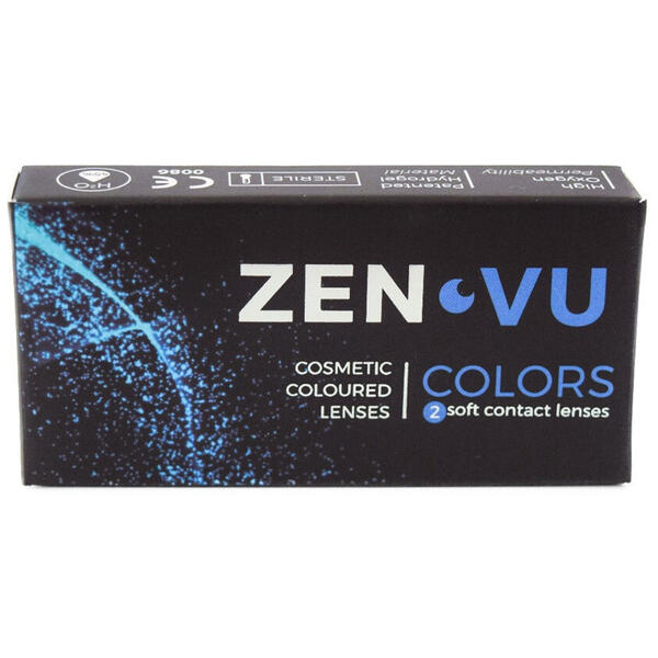 ZenVu Silver Bright Blue - lentile de contact colorate albastre trimestriale - 90 purtari (2 lentile/cutie)