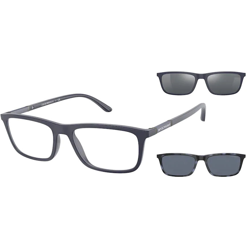 Rame ochelari de vedere barbati Emporio Armani CLIP-ON EA4160 50881W Pret Mic Emporio Armani imagine noua