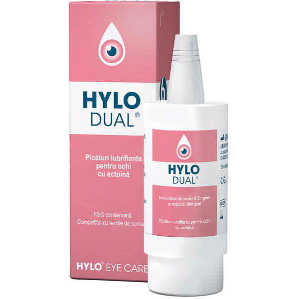 Picături lubrifiante pentru ochi HYLO Dual 10ml