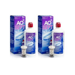 Alcon Solutie intretinere lentile de contact AO Sept Plus 2 x 360 ml + suport lentile cadou