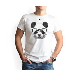 Tricou dama panda - Alb