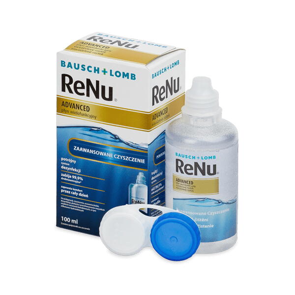 Solutie intretinere lentile de contact Renu Advanced 100 ml + suport lentile cadou